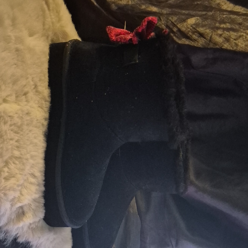 Disney Black Ankle Booties with Red Accent